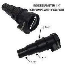 PowerJet/Max-Flo 1" Click-Fit, Universal, hose barb, by Laguna PT636 (Not Compatible With Pressure Flo Filters)